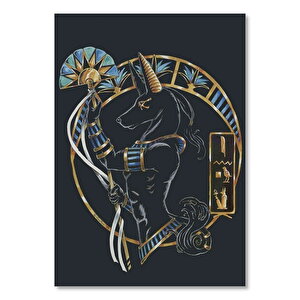 Antik Mısır Anubis Ve Hiyeroglifler 25x35 cm