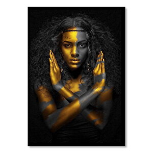 Siyahi Kadın Ve Altın Rengi Boyaları 25x35 cm