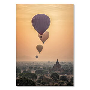 Sisler İçindeki Şehir Ve Sıcak Hava Balonları 35x50 cm