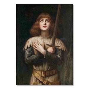 Joan Of Arc Ve Kılıcı Yukarı Bakan Portre 25x35 cm