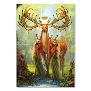 Ormanda Kral Geyik Ve Elf Kızları 50x70 cm
