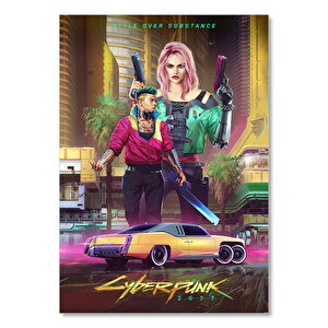 Cyberpunk 2077 Tarzı Vide Afiş Görseli 25x35 cm