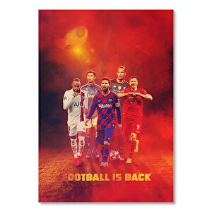 Neymar Ronaldo Messi Levandowski Virgil Kırmızı Dumanlar 35x50 cm