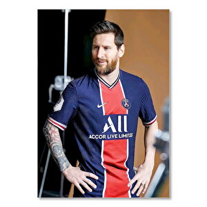 Messi Psg Forması İle 35x50 cm