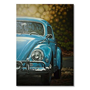 Mavi Volkswagen Tosbağa Flu Arka  Plan 50x70 cm