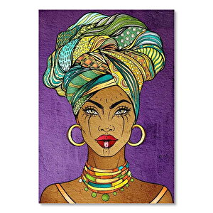 Yöresel Kıyafeti Ve Takılarıyla Afrikalı Kadın 25x35 cm