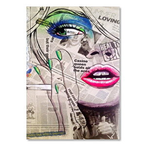 Gazetede Kadın Figürü Görseli 50x70 cm