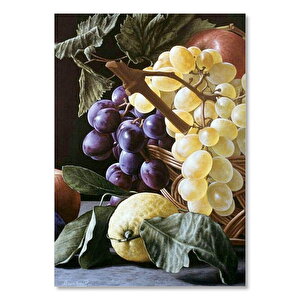 Sarı Ve Siyah Üzümler, Limon Ve Elma 50x70 cm