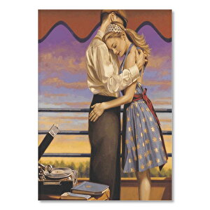 Sarılan Genç Aşıklar Ve Pikap 50x70 cm