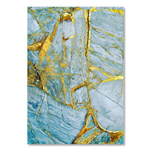 Altın Damarlı Mavi Mermer Doku 50x70 cm