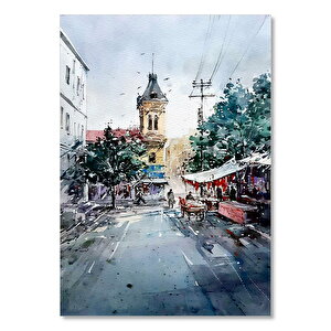 Şirin Sokak Dükkanlar Ve Çan Kulesi 25x35 cm