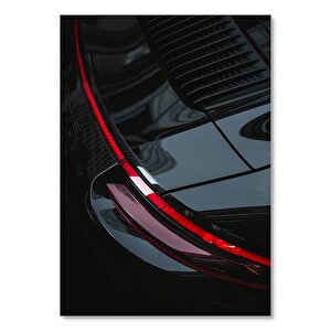 Siyah Porsche Spor Araba Arka Detay 35x50 cm