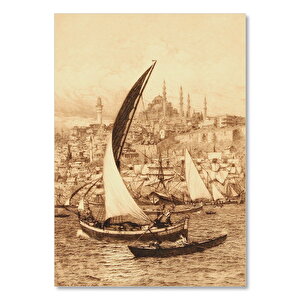 Haliçin Girişinde Yelkenli Kayıklar 50x70 cm