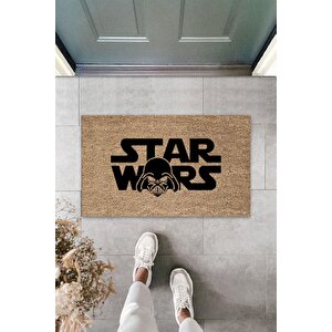 Modern Dijital Baskı - Kahverengi Star Wars Paspas- Kapı Önü Paspası