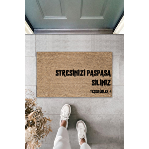 Modern Kapı Önü Paspası - Stresinizi Paspasa Siliniz Temalı - Özel Tasarım Paspas