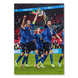 İtalya Uefa Euro 2021 Şampiyonluk Kupası Sahada 25x35 cm