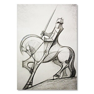 Karakalem Karikatürize Don Kişot 50x70 cm