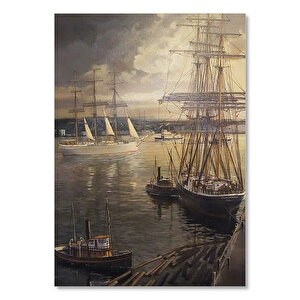 Beyaz Zarif Yelkenli Ve Gemiler 50x70 cm