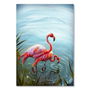 Gölde Bir Çift Flamingo 35x50 cm