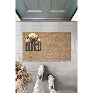 Dijital Baskı Kahverengi Bored Köpekli Dekoratif Kapı Paspası Ps1278