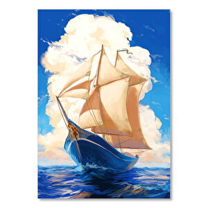 Bulutlu Gökler Deniz Ve Yelkenli 35x50 cm