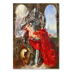 Masum Bebek Ve Bakıcısı Metalik Dadı 50x70 cm