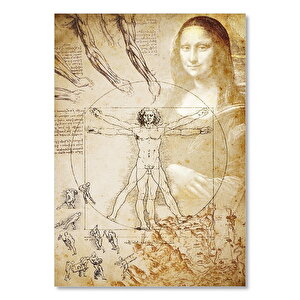 Leonardo Da Vinci Çizimleri Ve Mona Lisa 50x70 cm