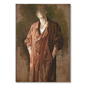 Safet Zec Pardesülü Adam Tablosu 25x35 cm