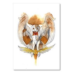 Beyaz Baykuş Davet Mektubu Ve Uçan Top 25x35 cm