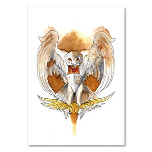 Beyaz Baykuş Davet Mektubu Ve Uçan Top 35x50 cm