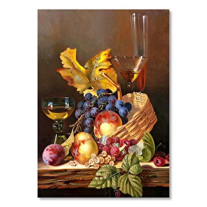 Meyveler Kadehler Yapraklar Ve Sepet 35x50 cm