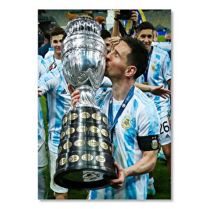 Kupa Amerika 2021 Messi Kupa Sevinci 35x50 cm