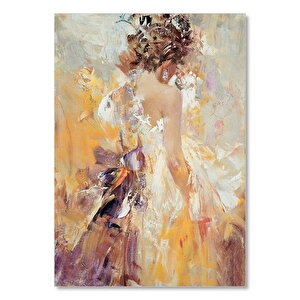 Arkası Dönük Elbiseli Kadın Görseli 50x70 cm