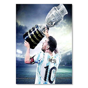 Lionel Messi2021 Arjantin Şampiyonluk Kupası 25x35 cm