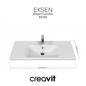Ek100 Eksen Etajerli Ve Dolap Uyumlu Lavabo Beyaz