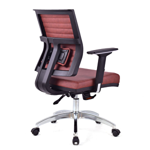 Herkese Mobilya Riva Bordo Deri Yönetici Koltuğu Müdür Koltuğu Ofis Koltuğu Çalışma Koltuğu Büro Koltuğu Krom Ayak