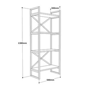 Robin Home Atlantis Metal Kitaplık 4 Raflı 138cm As1-a