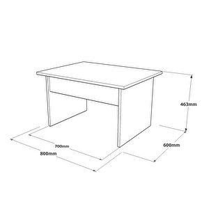 Robin Home Berlin B Ofis Sehpası 80cm*60cm Kahve-beton-antrasit