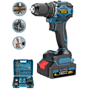 Revolution 013 Blue Yeni Nesil Kömürsüz Motor 21 V 4 Amp Vidalama Matkap + Usta Set Hediyeli