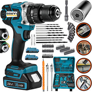 2400m Xr Darbeli Yüksek Tork Brushless Kömürsüz Motor Güçlendirilmiş Çift Akülü Vidalama Matkap 13 Mm Mandren 7/19 Socet Hediyeli