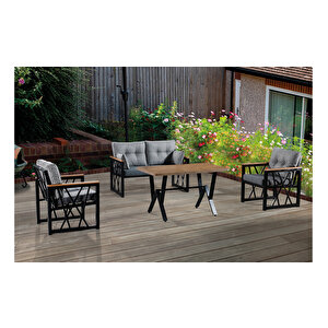 Açelya Bahçe Mobilyası (salon, Balkon, Cafe Ofis) 2+1+1gri