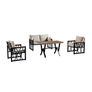 Açelya Bahçe Mobilyası (salon, Balkon, Cafe Ofis) 2+1+1 Krem