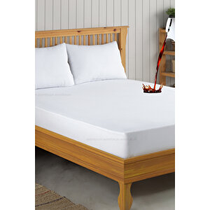 Set Beyaz Mikro Fitted Sıvı Geçirmez Alez Ve 2 Adet Yastık Alezi 120x200 cm