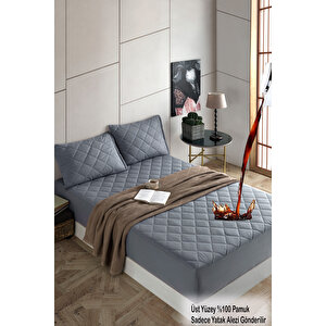 Pamukkale Renkli Alez Gri Kapitone Sıvı Geçirmez Yatak Koruyucu Fitted Alez Çarşaf 70x140 cm