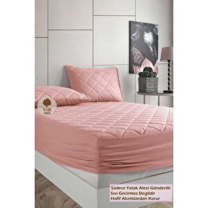 Alez Pudra %100 Pamuk Kapitone Yatak Koruyucu Alez Fitted Çarşaf 80x180 cm