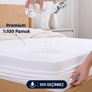 Pamukkale Alez Pamuk Fitted Su Sıvı Geçirmez Yatak Koruyucu  Bebek Alezi 70x140 70x140 cm