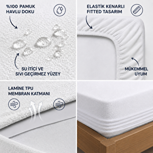 Pamukkale Alez Pamuk Fitted Su Sıvı Geçirmez Yatak Koruyucu  Bebek Alezi 70x140 70x140 cm