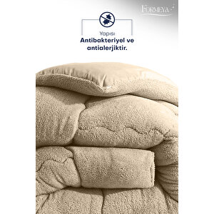Tek Kişilik Lüx Kahverengi Welsoft Yorgan Çift Taraflı 155x215 155x215 cm