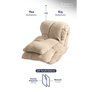 Formeya Tek Kişilik Lüx Kahverengi Welsoft Yorgan Çift Taraflı 155x215