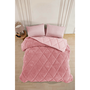 Tek Kişilik Lüx Pudra Welsoft Yorgan Çift Taraflı 155x215 155x215 cm